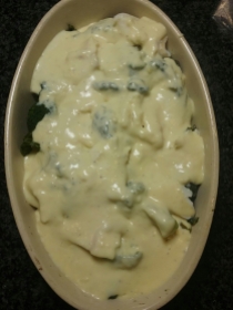 Cover with the cheese sauce